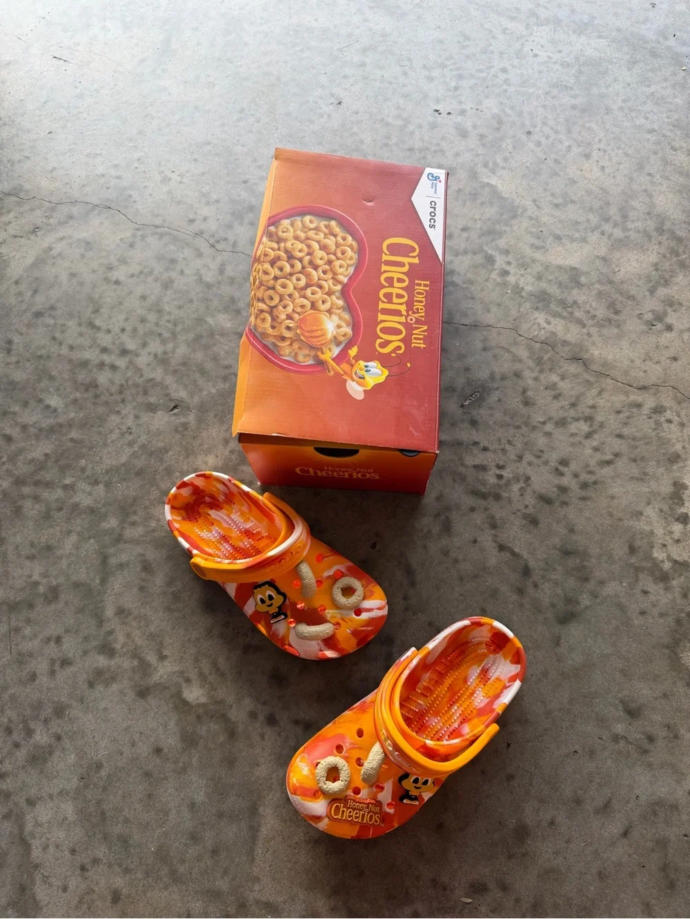 CROCS Kids Orange Honey Nut Cheerios Clog Sandals